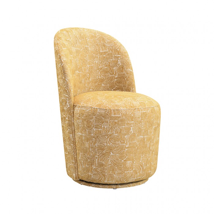 Vara Mustard Yellow Dining Swivel Chair Set of 2