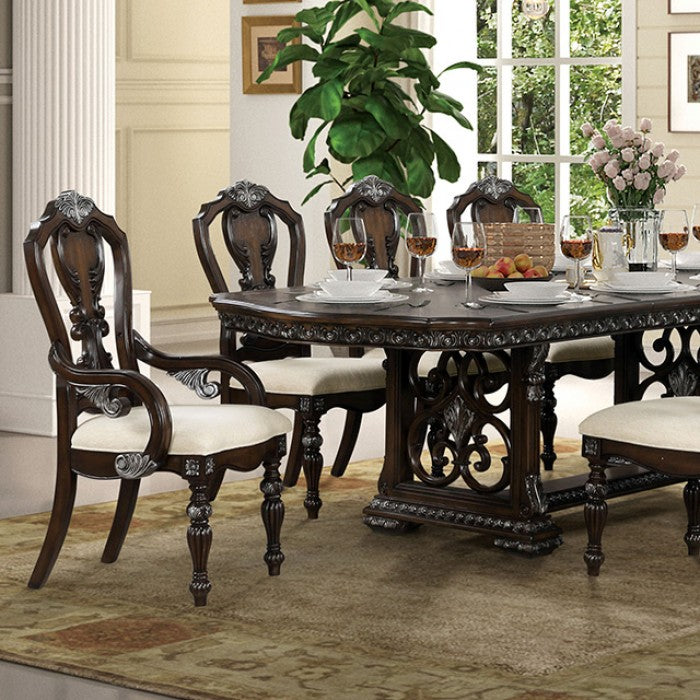 Promenade Dark Brown 7-Piece Dining Room Set by Furniture of America at Eve Furniture