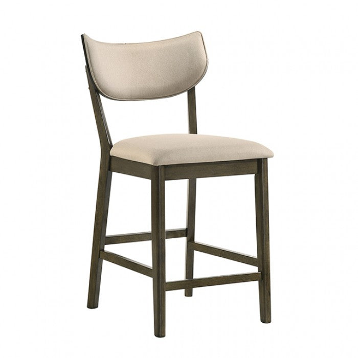 Huttwil Dark Walnut/Beige Counter Height Chair Set of 2