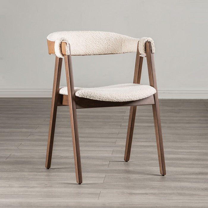 Ebikon Walnut/Beige Side Chair Set of 2