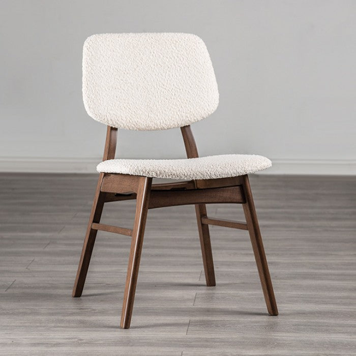 Uzwil Walnut/Beige Side Chair Set of 2 by Furniture of America at Eve Furniture