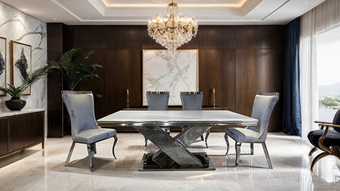 Palazzo Chrome 7-Piece Dining Room Set