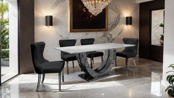 Portanova Silver/Black Chair Set of 2