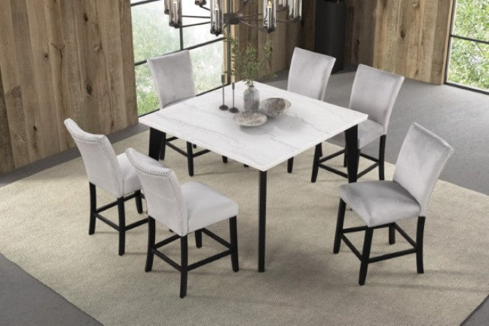Sabro Black/White 5-Piece Counter Height Set by Furniture of America at Eve Furniture