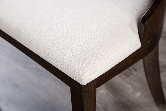 Morden Dark Walnut/Off-White Side Chair Set of 2 by Furniture of America at Eve Furniture