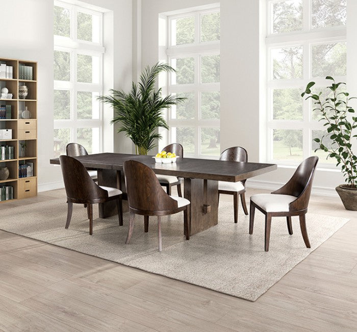 Morden Dark Walnut/Off-White Side Chair Set of 2 by Furniture of America at Eve Furniture