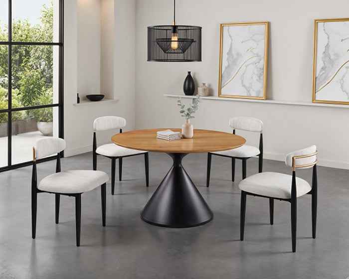 Athan Contemporary Black/Oak 5-Piece Dining Room Set