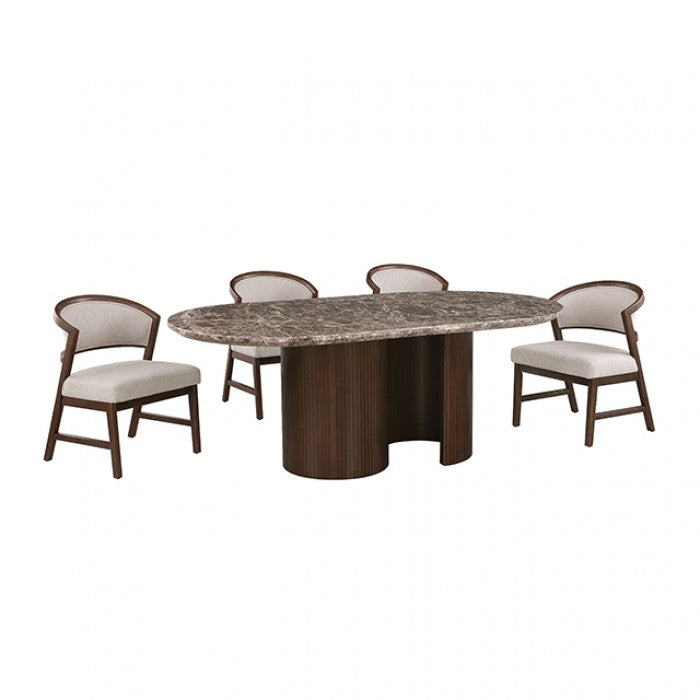 Narvik Dark Brown/White 5-Piece Dining Room Set