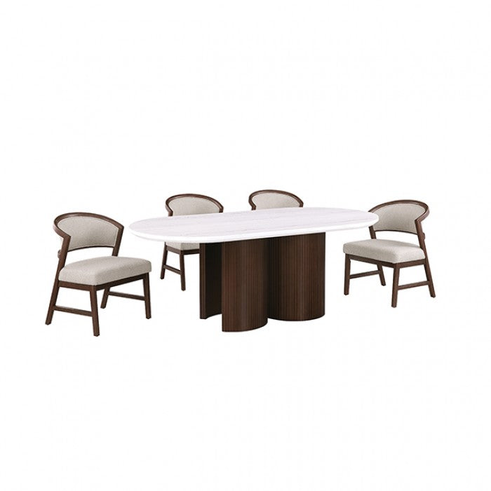 Narvik White 5-Piece Dining Room Set
