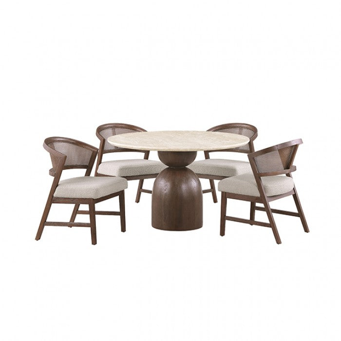 Cirava Travertine 5-Piece Dining Room Set
