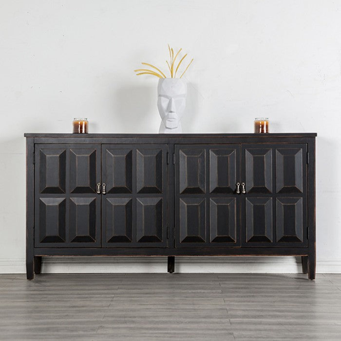Viggo Weathered Black 4Door Cabinet