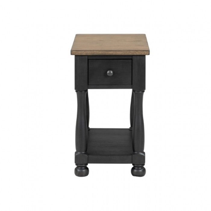 Neue Mills Weathered Black/Brown Chairside Table