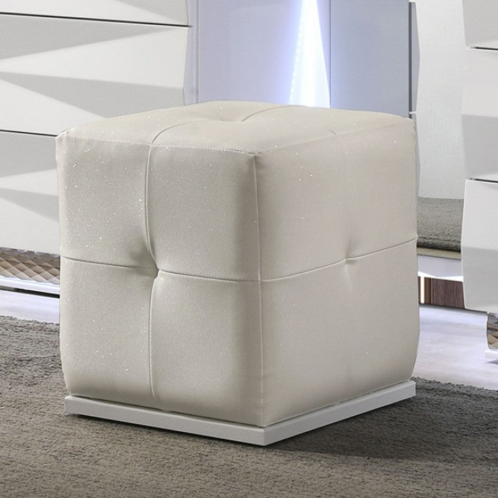 Prisma White Vanity Stool