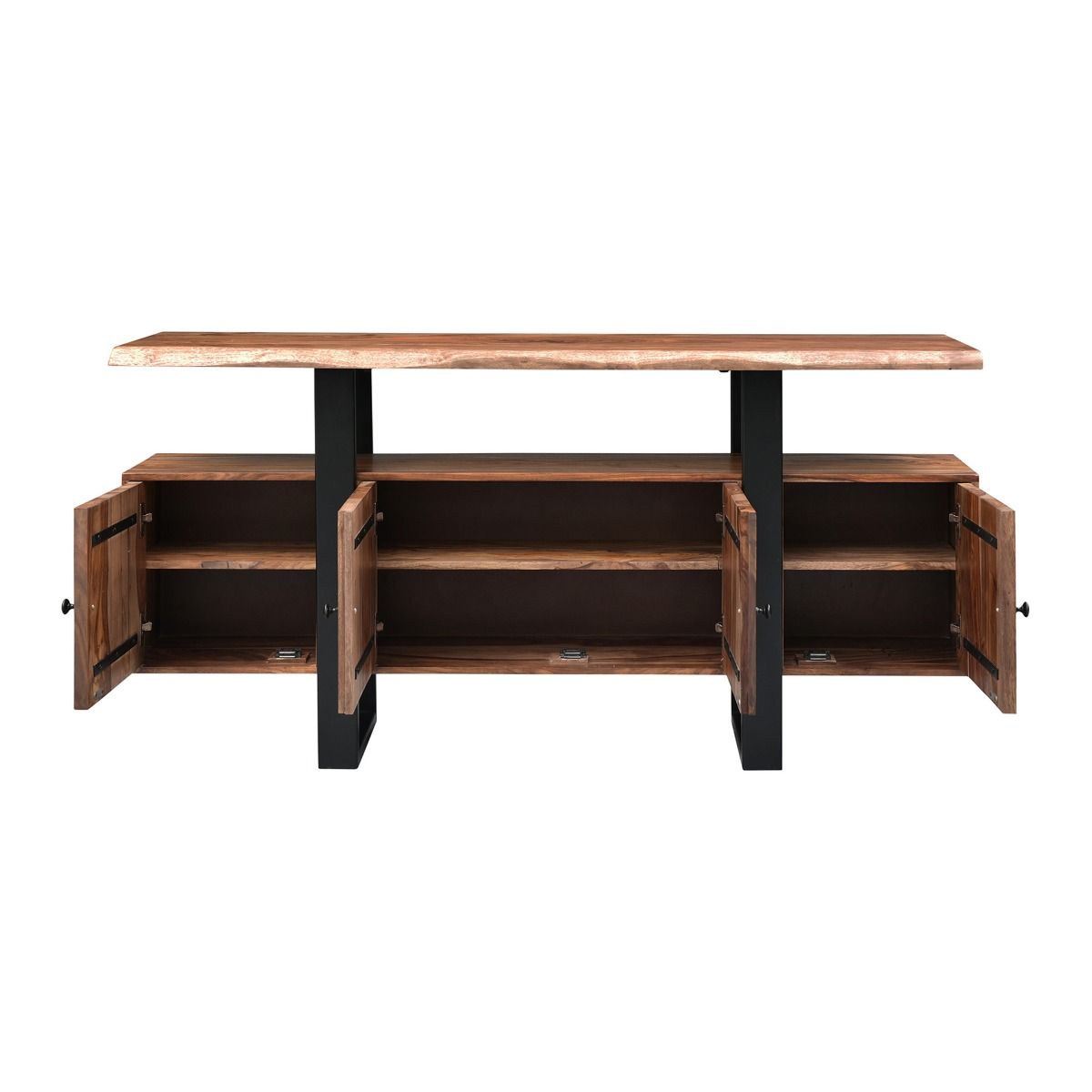 Miles 63" Live Edge Top Media Cabinet in Brownstone by Home Trends & Design at Eve Furniture