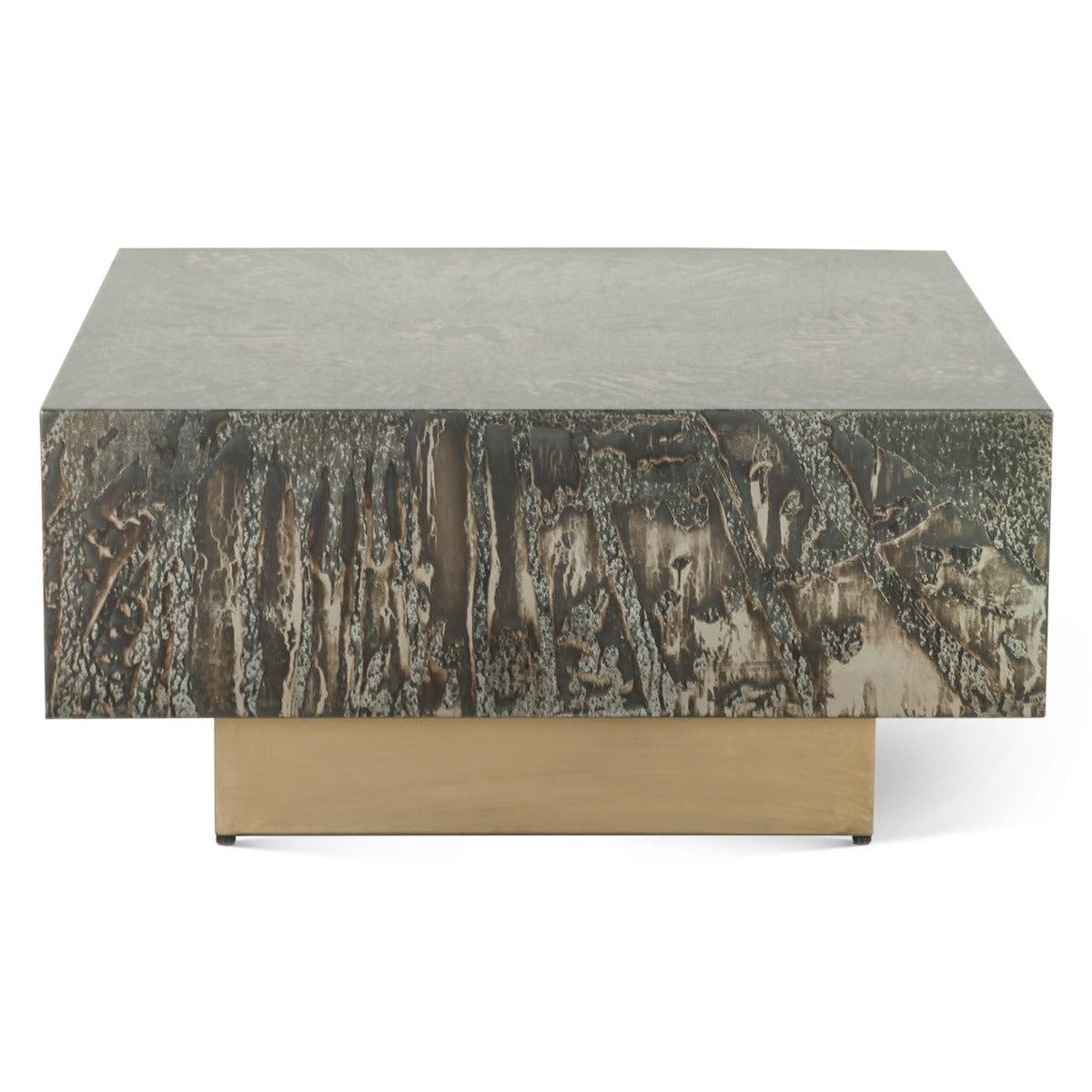 Mojave 35" Coffee Table in Desert Patina with Brass Base by Home Trends & Design at Eve Furniture