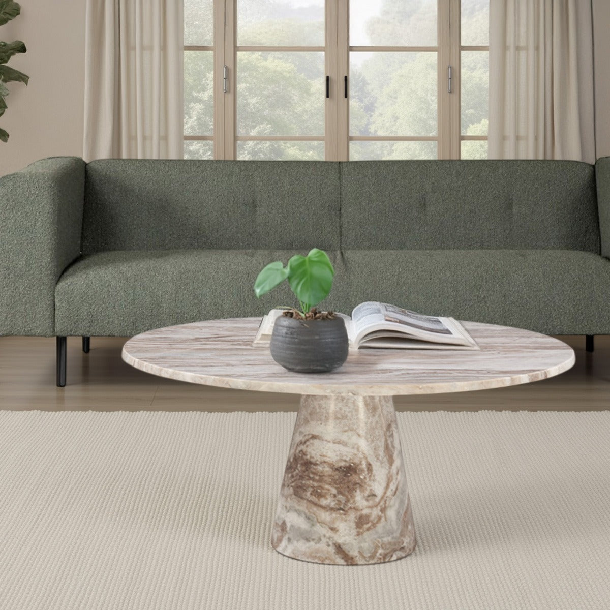 Nile 38" Coffee Table in Brown Toronto Marble by Home Trends & Design at Eve Furniture