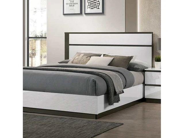 Birsfelden White/Metallic Gray California King Bed by Furniture of America at Eve Furniture