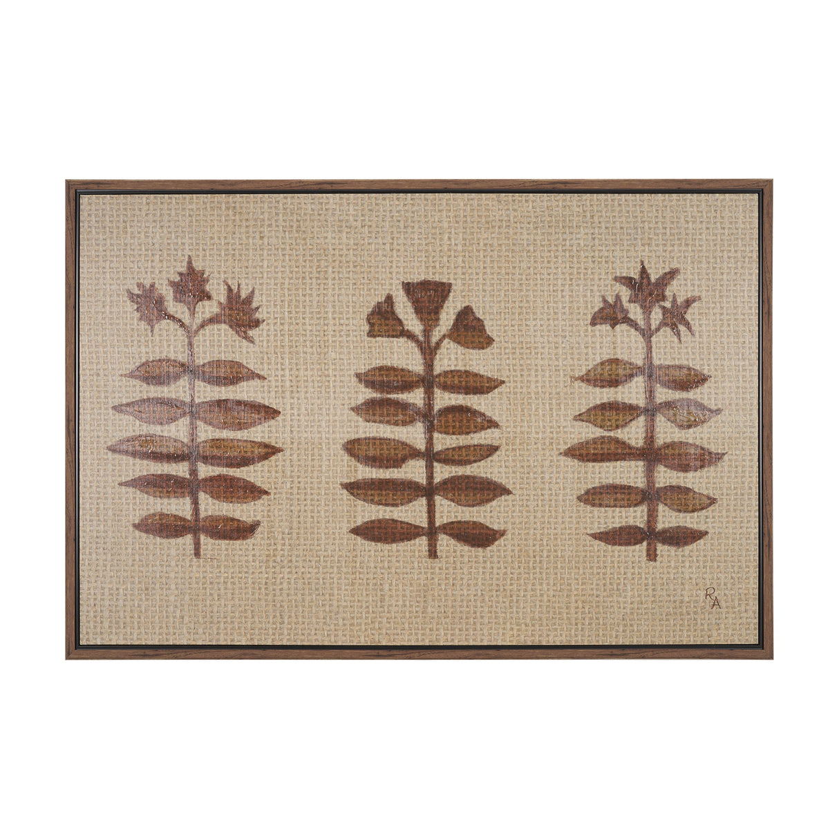 Folk Flowers by Mercana Studio Hand-Embellished Textured Framed Canvas Artwork by Mercana at Eve Furniture