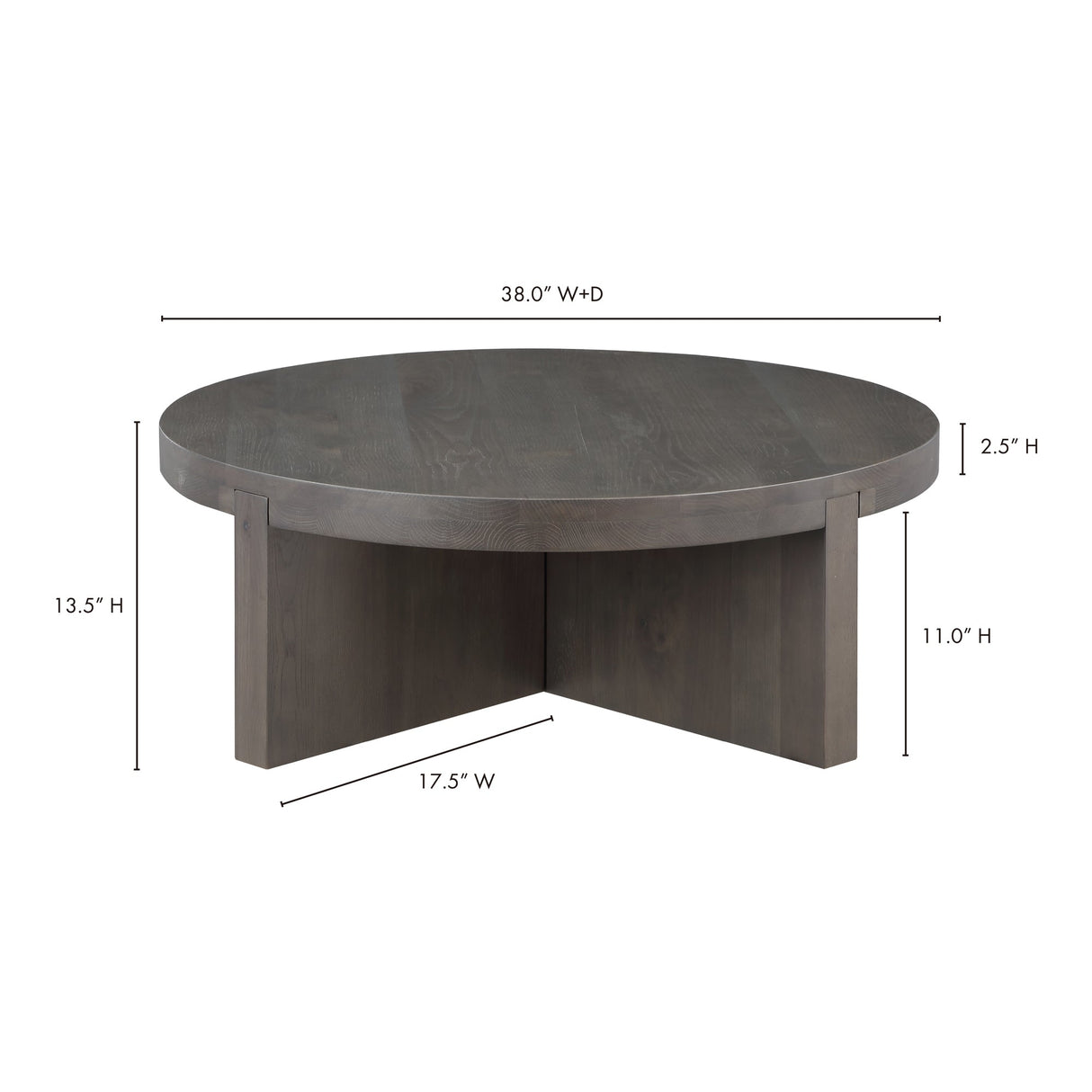 Folke Dark Brown Round Coffee Table by Moe's Home at Eve Furniture