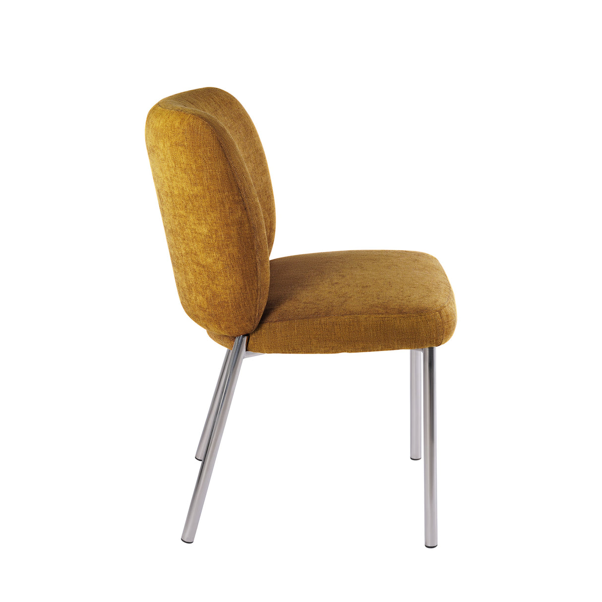 Fomo Chenille-upholstered Stainless Steel Base Dining Chair in Pineapple (Set of 2) by Modus Furniture at Eve Furniture