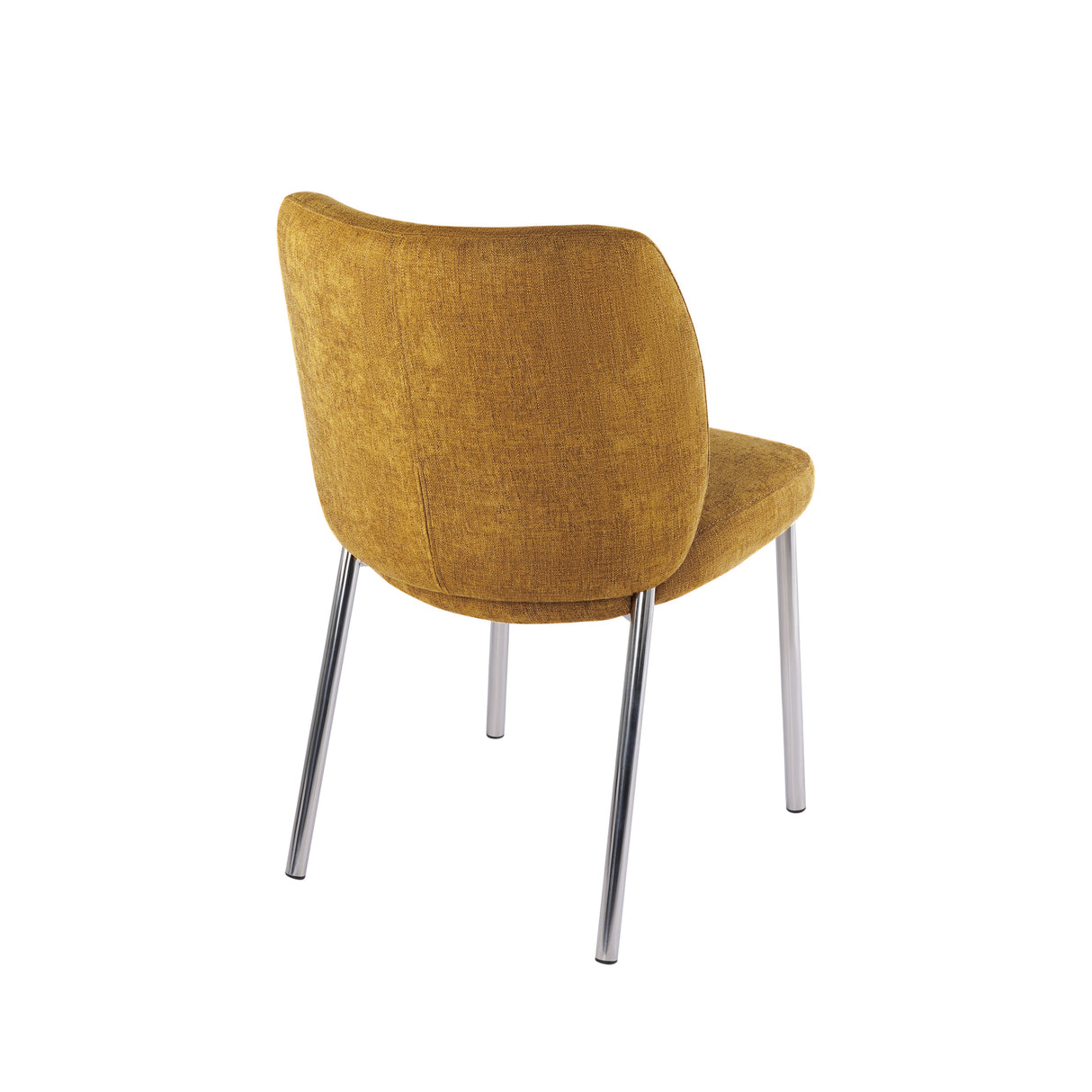 Fomo Chenille-upholstered Stainless Steel Base Dining Chair in Pineapple (Set of 2) by Modus Furniture at Eve Furniture