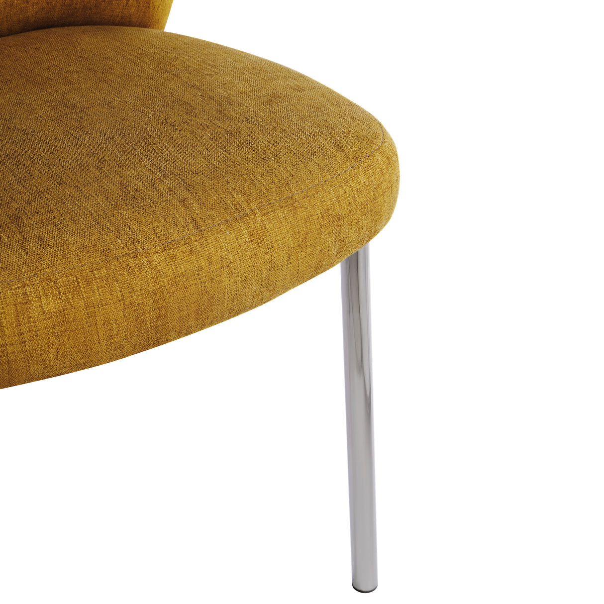 Fomo Chenille-upholstered Stainless Steel Base Dining Chair in Pineapple (Set of 2) by Modus Furniture at Eve Furniture