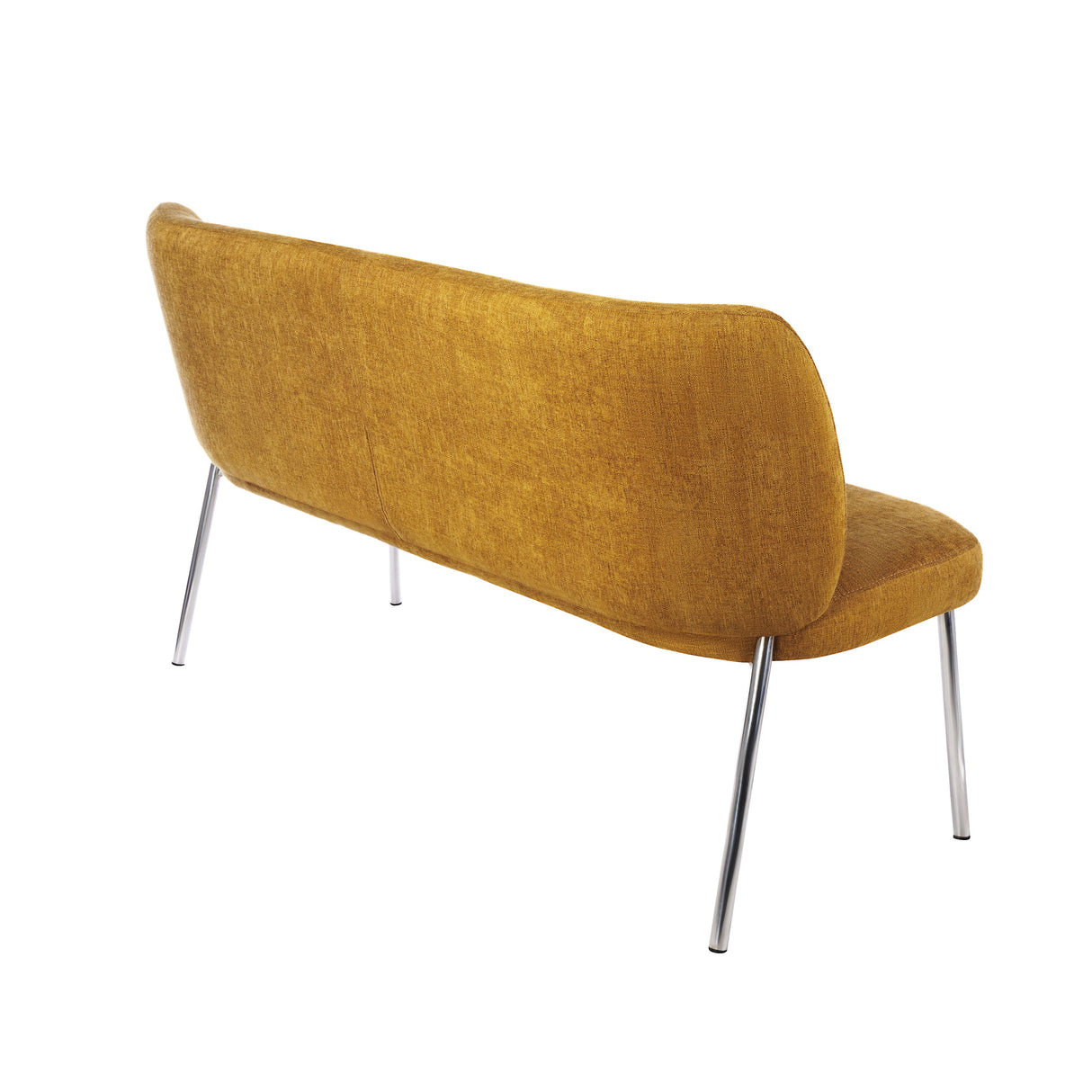 Fomo Chenille-upholstered Stainless Steel Base Settee in Pineapple by Modus Furniture at Eve Furniture