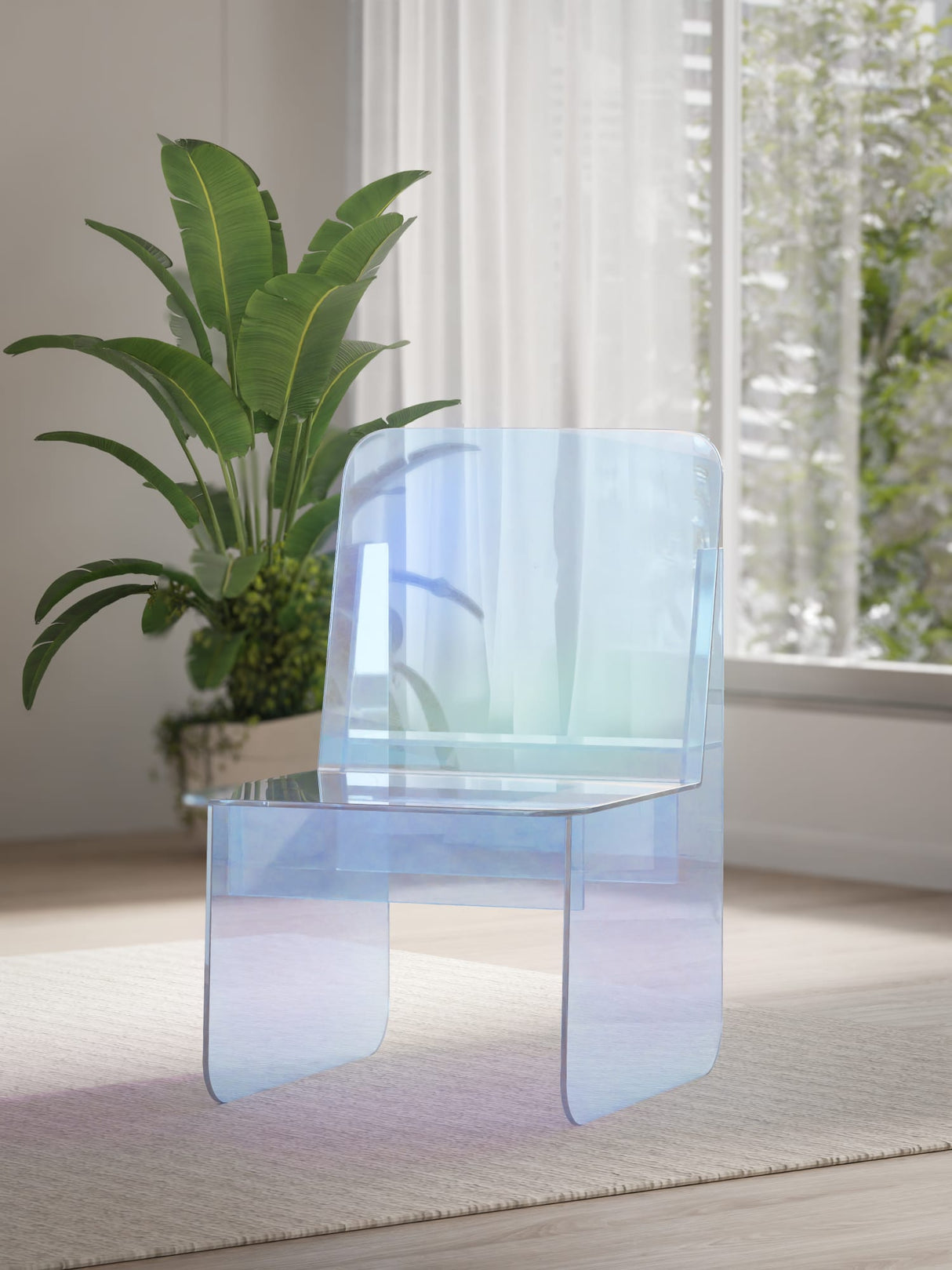 Fomo Honeyberry Iridescent Acrylic Accent Chair by Modus Furniture at Eve Furniture