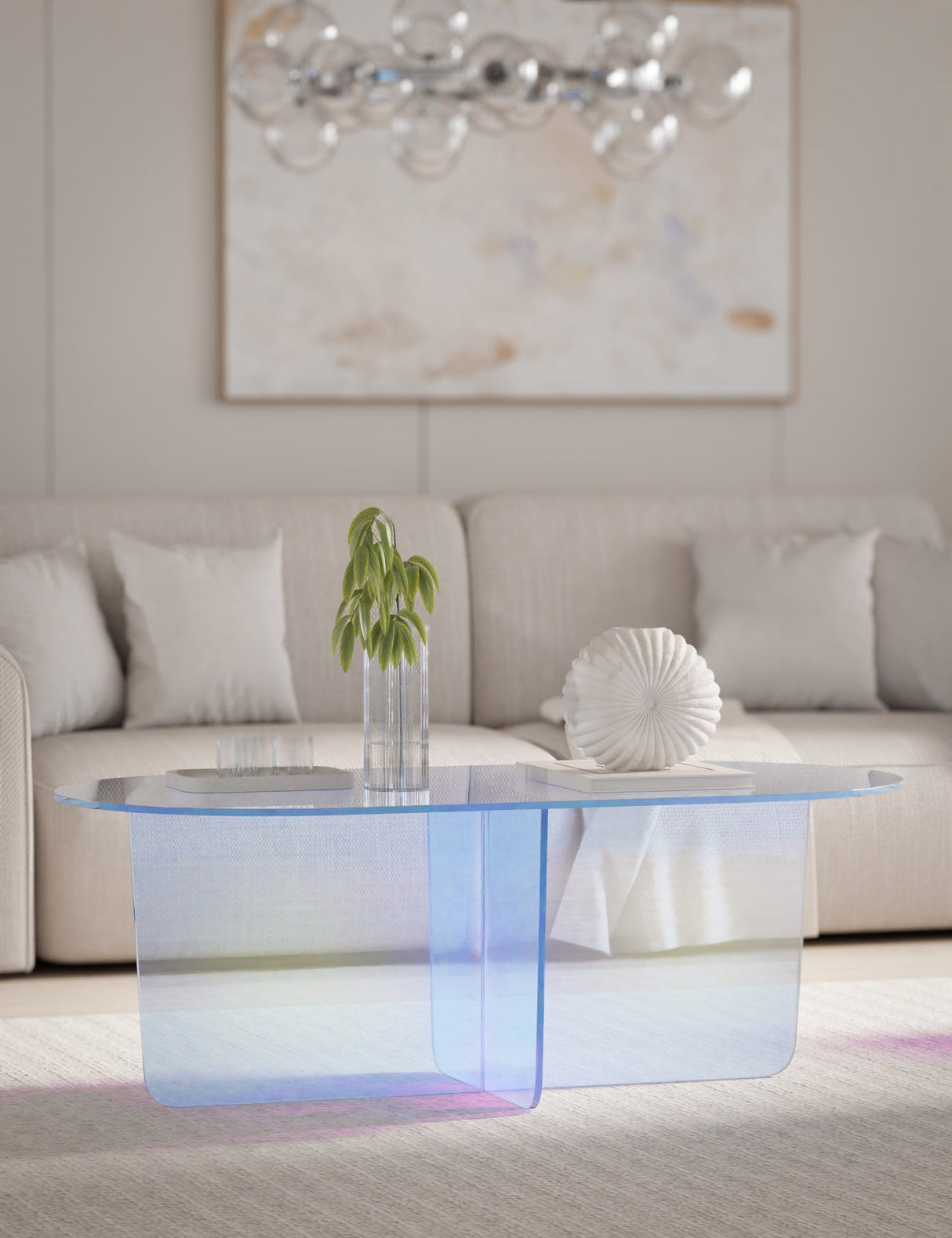 Fomo Iridescent Glass Coffee Table by Modus Furniture at Eve Furniture