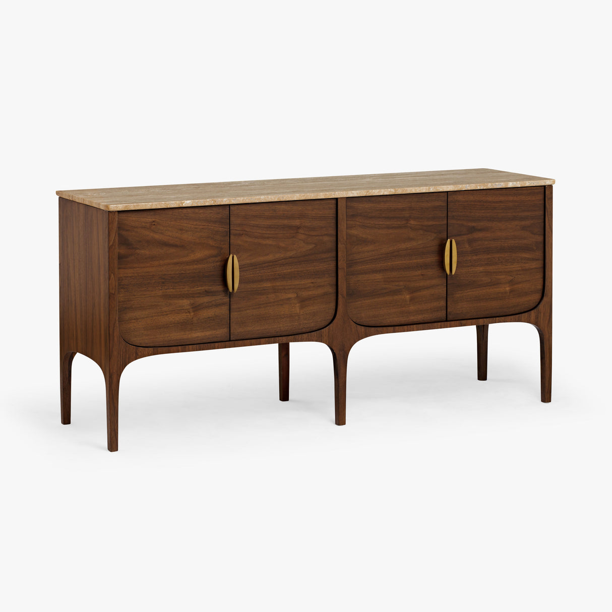 Fontaine Walnut and Travertine Buffet by Co.House Designs at Eve Furniture