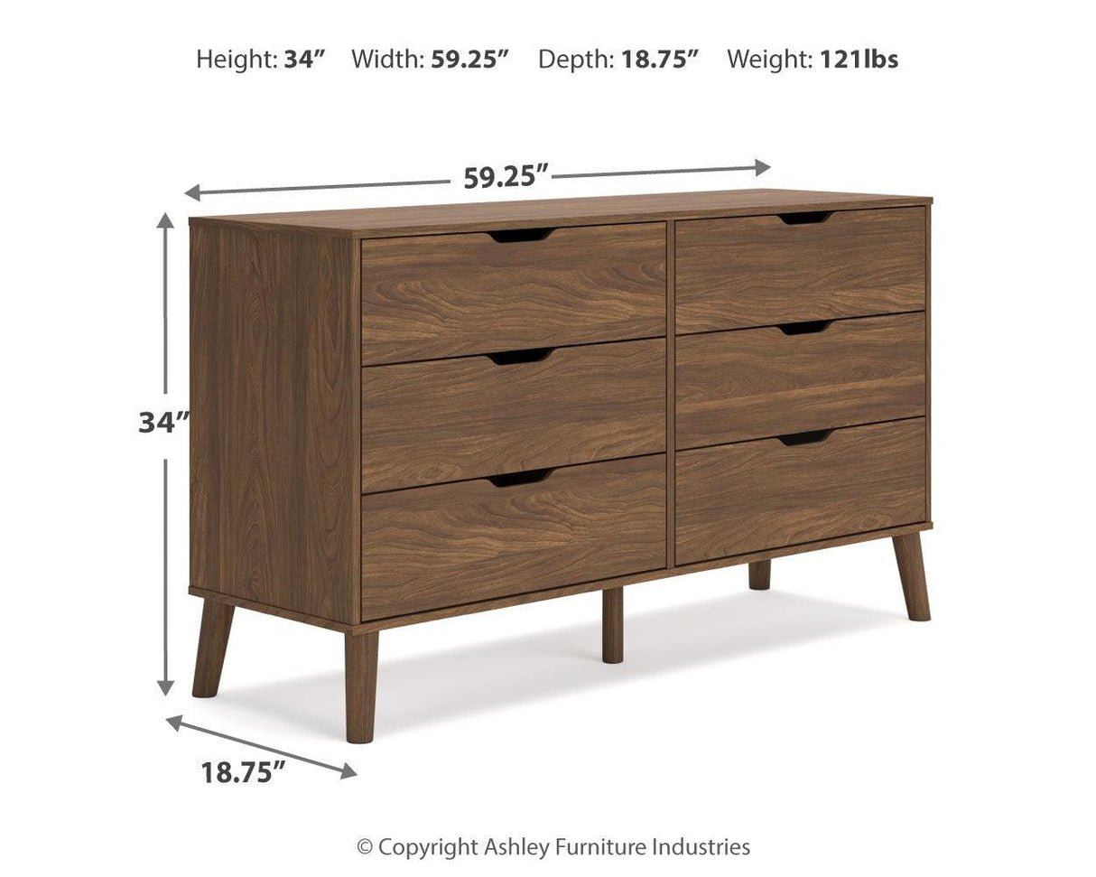 Fordmont Full Panel Headboard with Dresser and Nightstand in Auburn by Ashley at Eve Furniture
