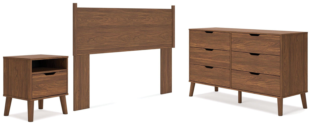 Fordmont Queen Panel Headboard with Dresser and Nightstand in Auburn by Ashley at Eve Furniture