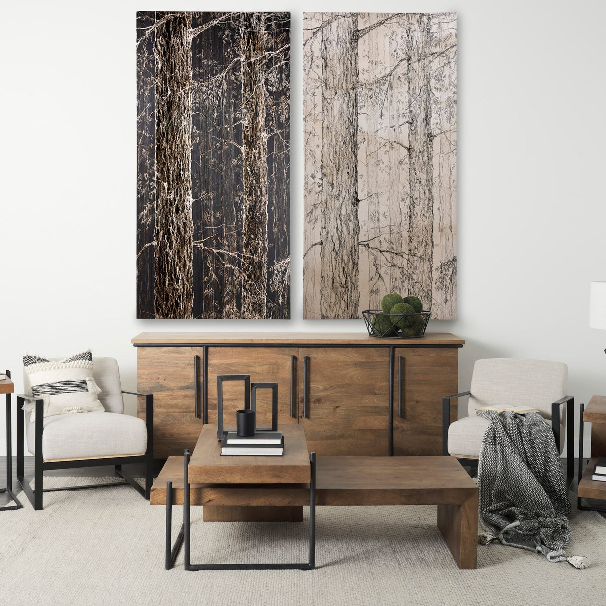 Forest I by Natali a Hand Embellished Textured Canvas by Mercana at Eve Furniture