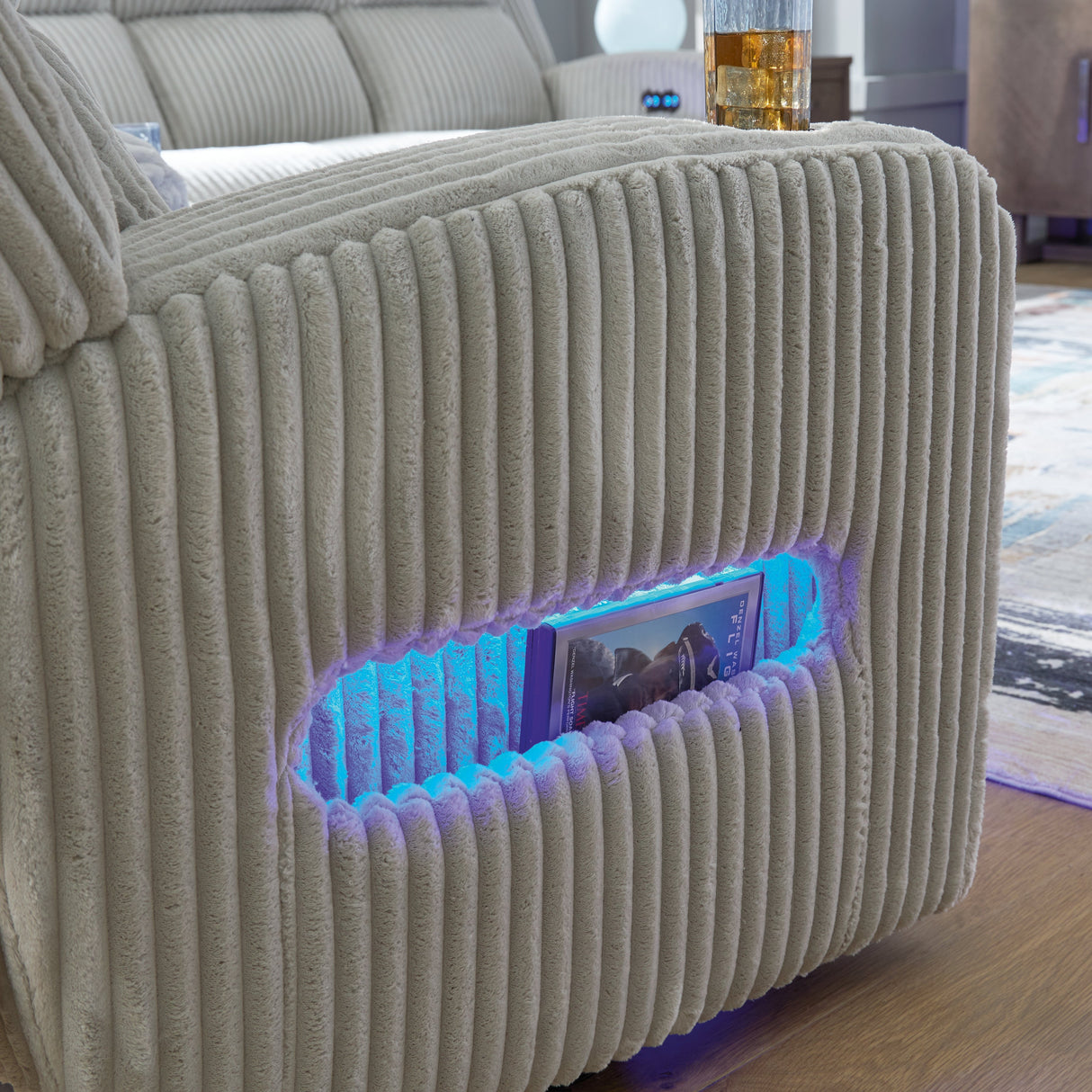 Forest Lake Alloy Power Reclining Loveseat with Console by Ashley at Eve Furniture