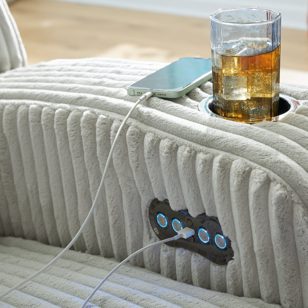 Forest Lake Alloy Power Reclining Loveseat with Console by Ashley at Eve Furniture