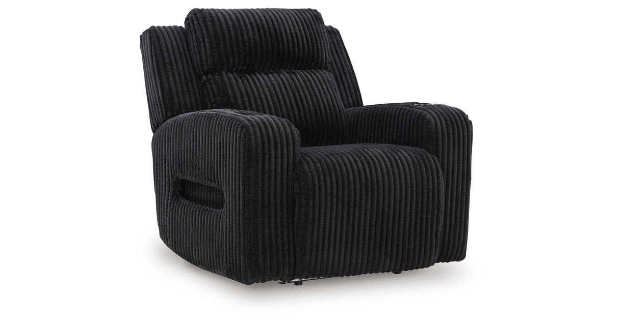 Forest Lake Black Power Recliner by Ashley at Eve Furniture