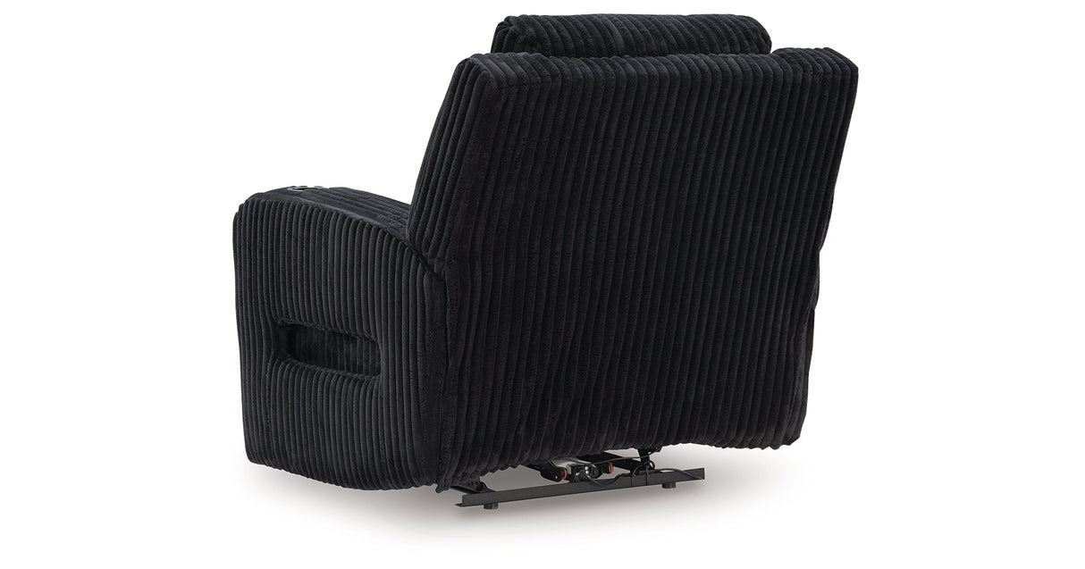 Forest Lake Black Power Recliner by Ashley at Eve Furniture