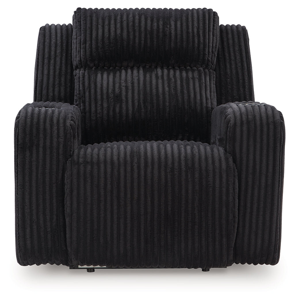 Forest Lake Black Power Recliner by Ashley at Eve Furniture