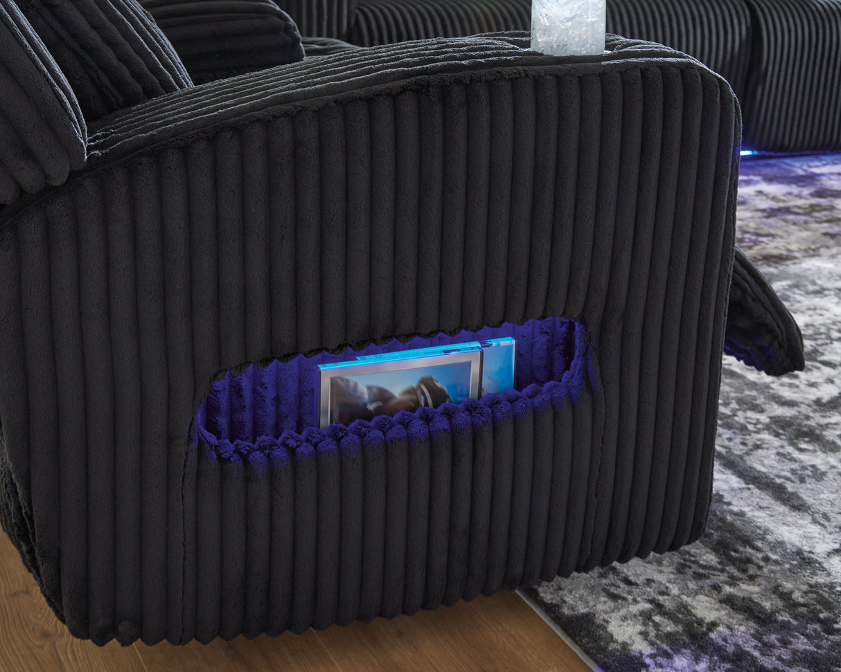 Forest Lake Black Power Recliner by Ashley at Eve Furniture