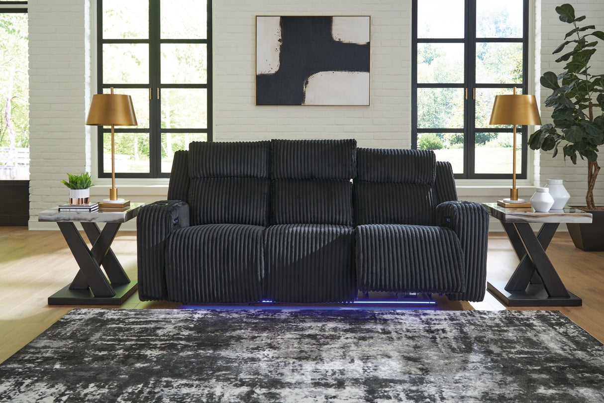 Forest Lake Black Power Reclining Sofa and Loveseat by Ashley at Eve Furniture