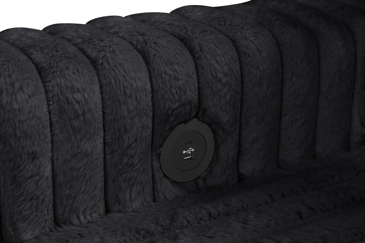 Forever Black Sectional With Pull-Out Bed by Happy Homes at Eve Furniture