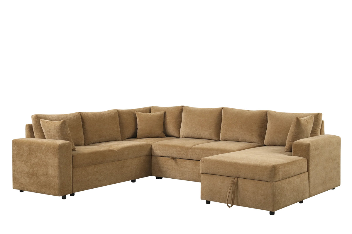 Forever2 Latte Sectional With Pull-Out Bed by Happy Homes at Eve Furniture