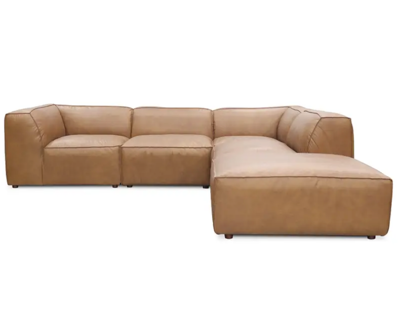 Form Classic L-Shaped Modular Sectional Sonoran Tan Leather by Moe's Home at Eve Furniture