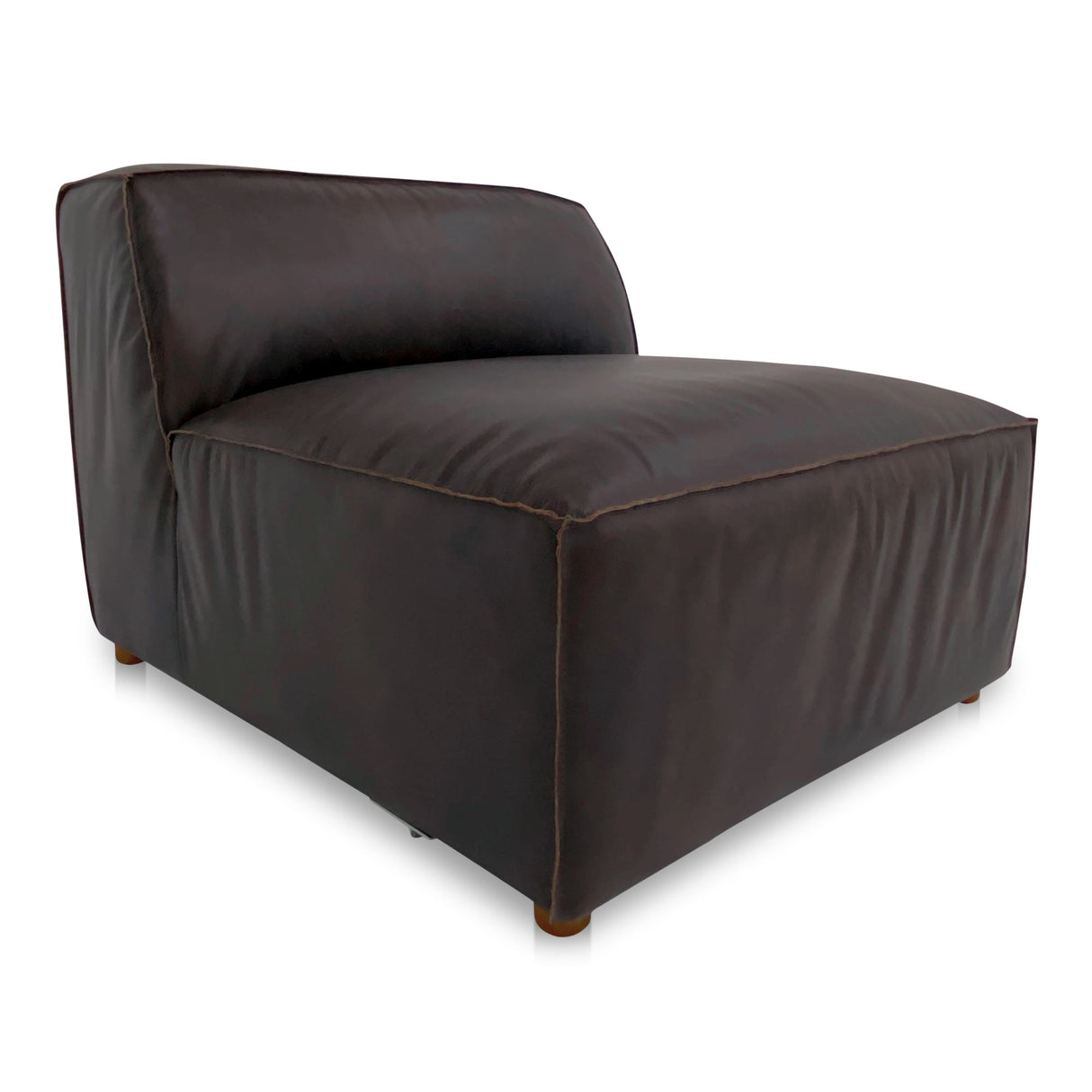 Form Espresso Brown Leather Slipper Chair by MOES at Eve Furniture