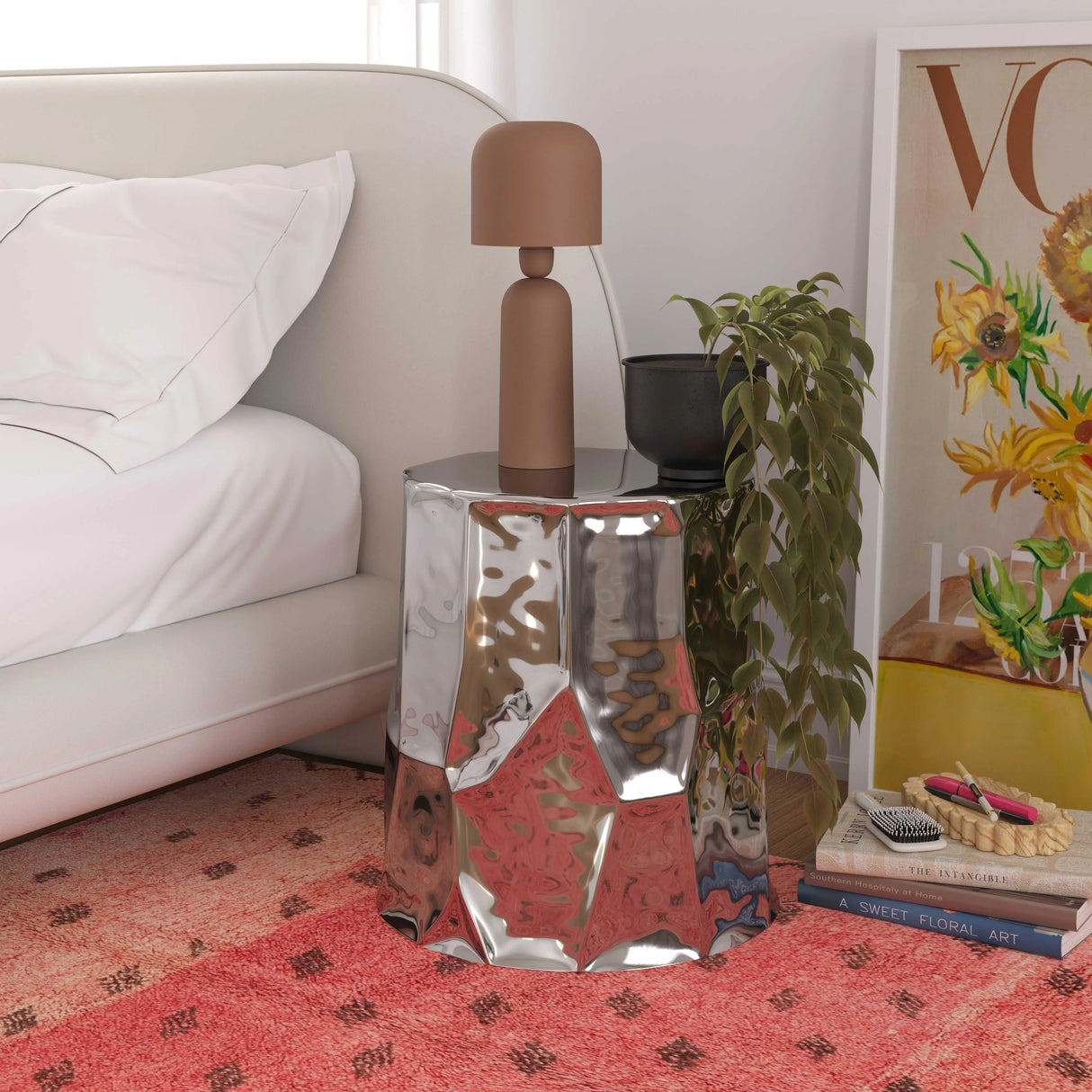 Forma Chrome Side Table by TOV Furniture at Eve Furniture