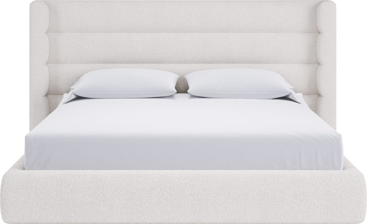 Formosa Frank Cottage Cheese King Wingback Upholstered Platform Bed by Modus Furniture at Eve Furniture