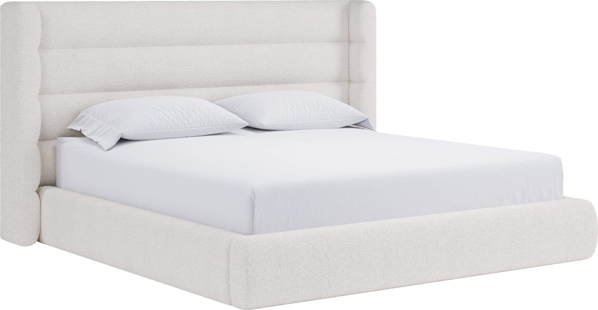 Formosa Frank Cottage Cheese King Wingback Upholstered Platform Bed by Modus Furniture at Eve Furniture