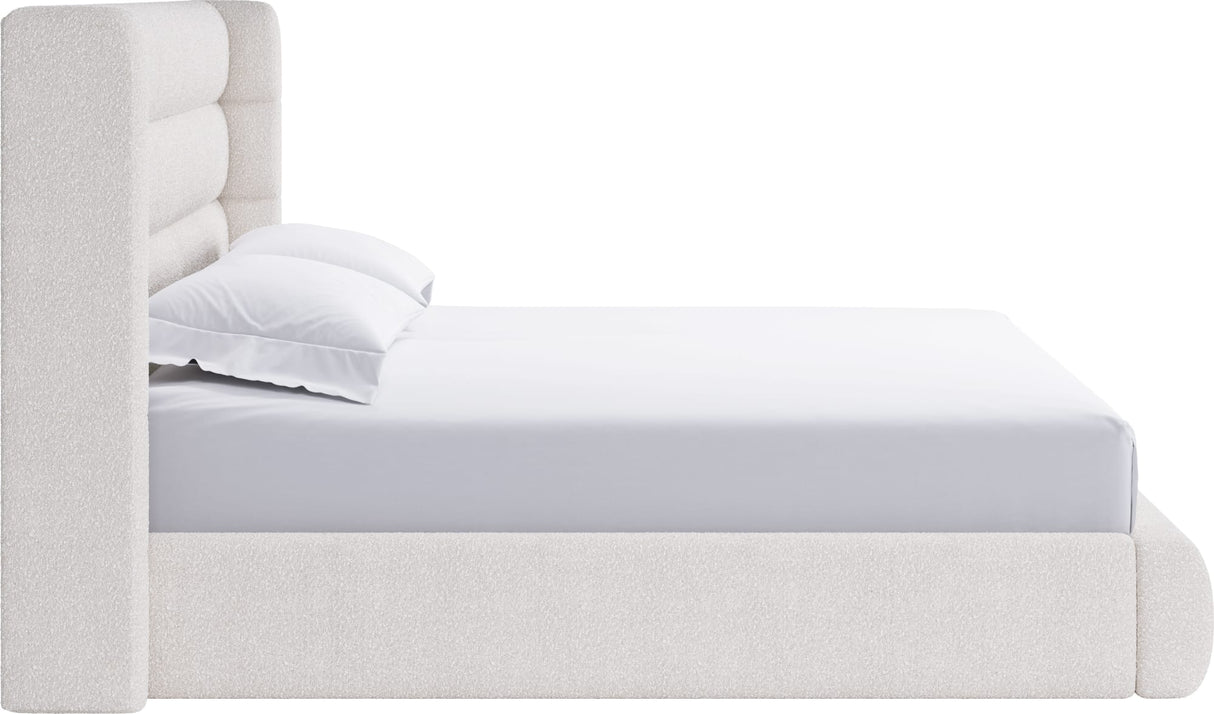Formosa Frank Cottage Cheese King Wingback Upholstered Platform Bed by Modus Furniture at Eve Furniture