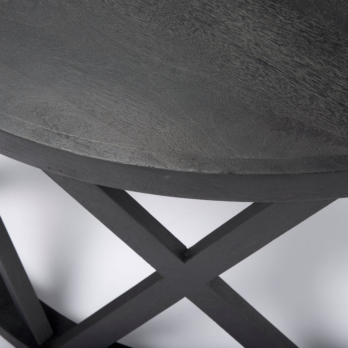 Forsey Black Solid Wood Round Coffee Table by Mercana at Eve Furniture
