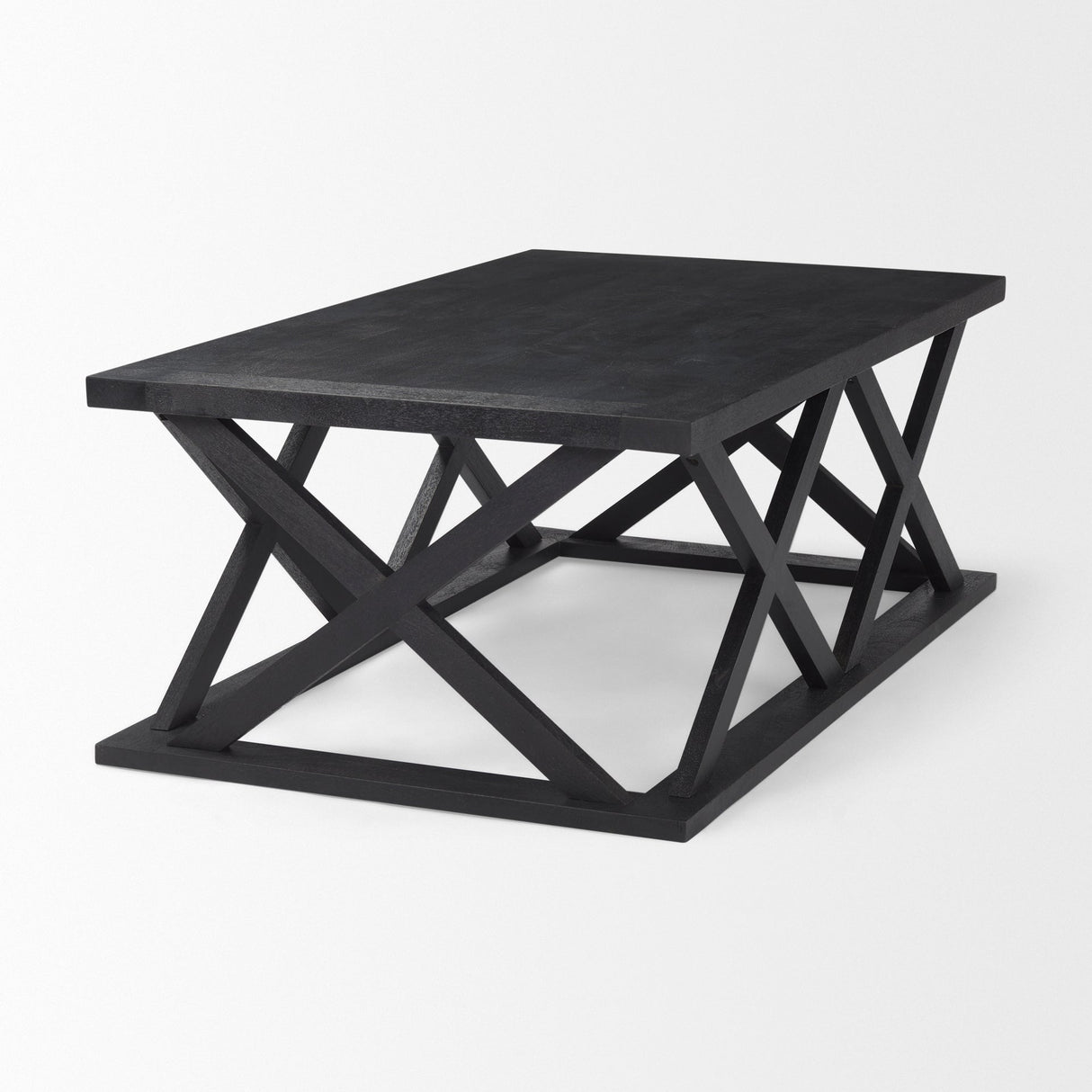 Forsey Black Wood Rectangular Coffee Table by Mercana at Eve Furniture